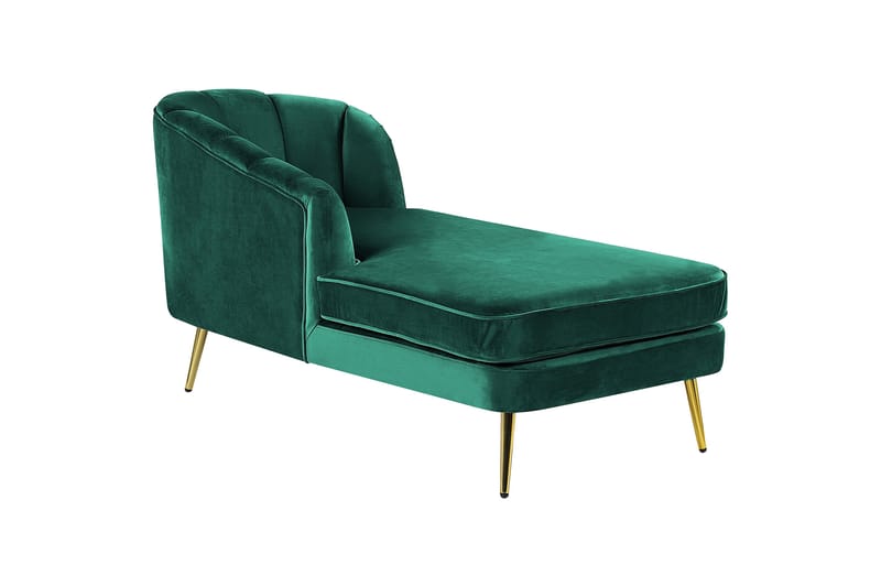 Allier Schäslong 150 cm - Guld/Grön - Möbler - Vardagsrum - Fåtöljer - Schäslongfåtöljer & divanfåtöljer