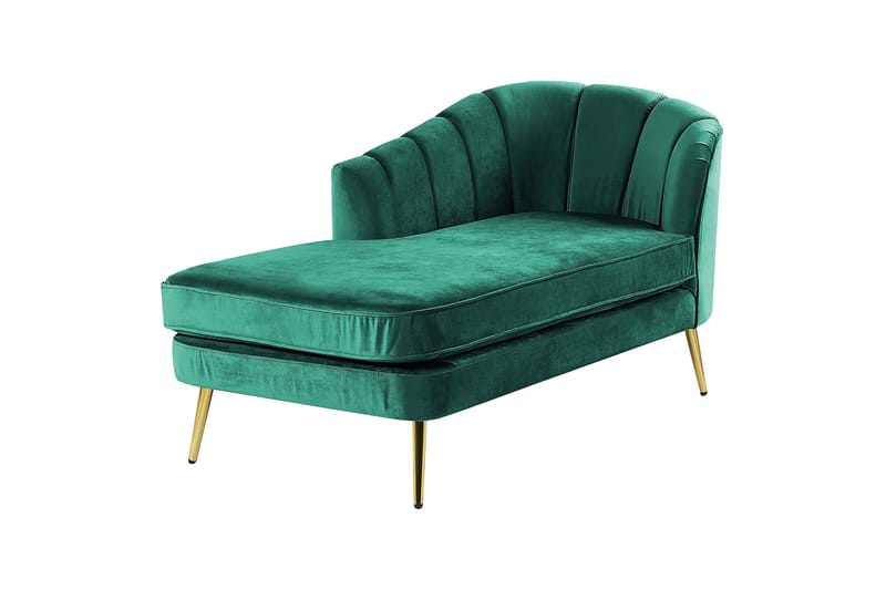 Allier Schäslong 150 cm - Guld/Grön - Möbler - Vardagsrum - Fåtöljer - Schäslongfåtöljer & divanfåtöljer