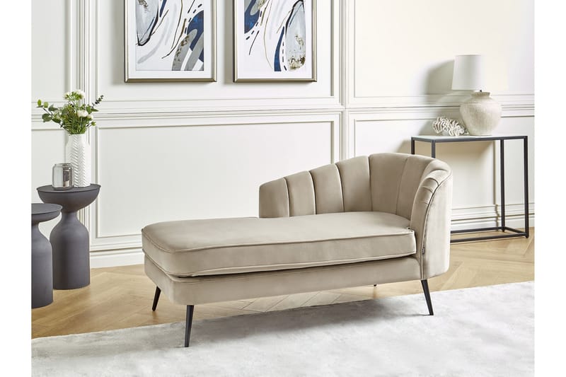 Allier Schäslong 150 cm Höger - Beige/Svart - Möbler - Vardagsrum - Fåtöljer - Schäslongfåtöljer & divanfåtöljer
