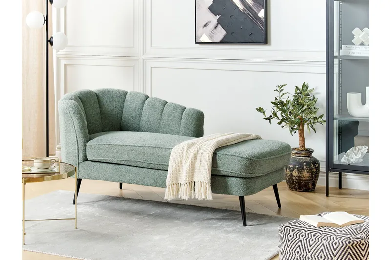 Allier Schäslong 150 cm Vänster - Svart/Grön - Möbler - Vardagsrum - Fåtöljer - Schäslongfåtöljer & divanfåtöljer