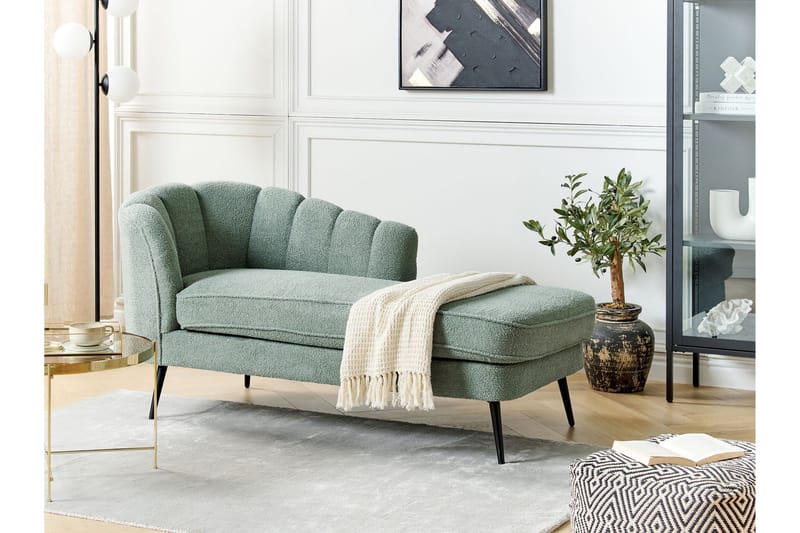 Allier Schäslong 150 cm Vänster - Svart/Grön - Möbler - Vardagsrum - Fåtöljer - Schäslongfåtöljer & divanfåtöljer