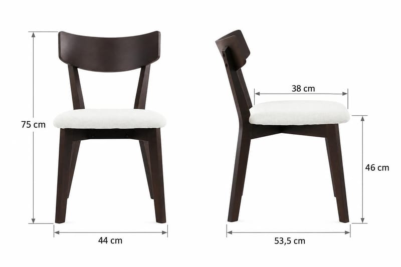 Amelia Matstol och Köksstol i Trä med Rökt Ek-utseende med Vit Dyna - Vit - Möbler - Matplats - Matstol & köksstol