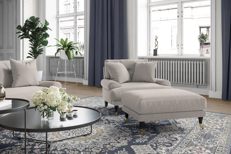 Andrew Loveseat - Beige/Mässing - Möbler - Vardagsrum - Fåtöljer