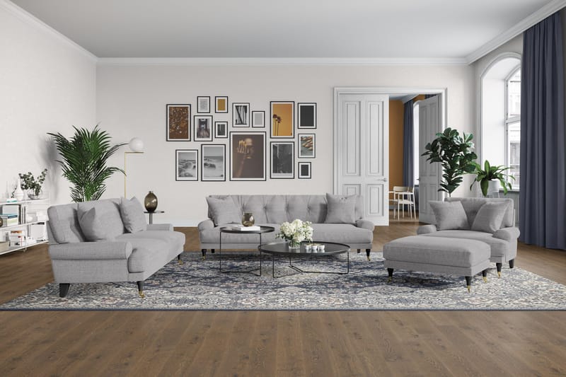 Andrew Loveseat - Ljusgrå/Krom - Möbler - Vardagsrum - Fåtöljer