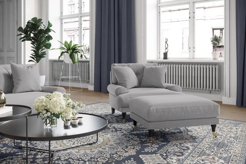 Andrew Loveseat - Ljusgrå/Mässing - Möbler - Vardagsrum - Fåtöljer