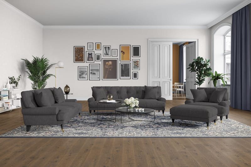 Andrew Loveseat - Mörkgrå/Krom - Möbler - Vardagsrum - Fåtöljer