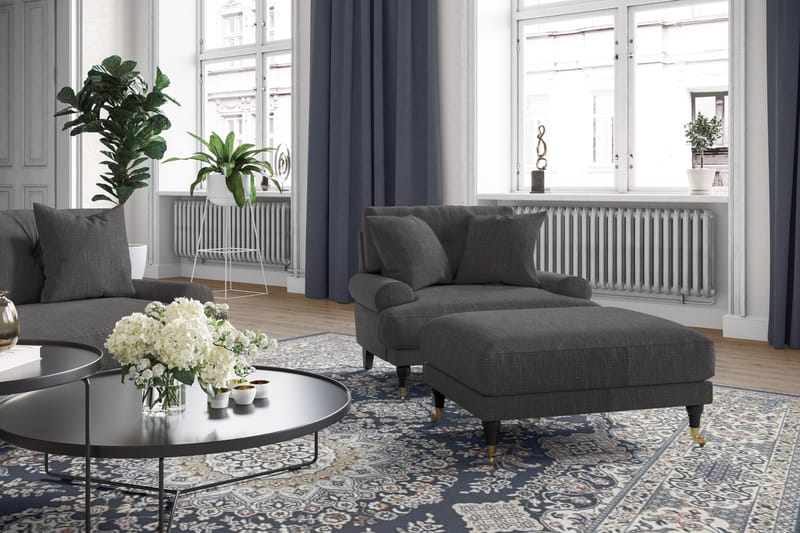 Andrew Loveseat - Mörkgrå/Krom - Möbler - Vardagsrum - Fåtöljer