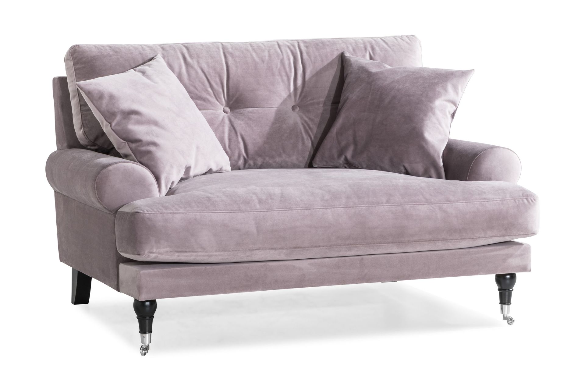 Andrew Loveseat Sammet - Lila/Krom