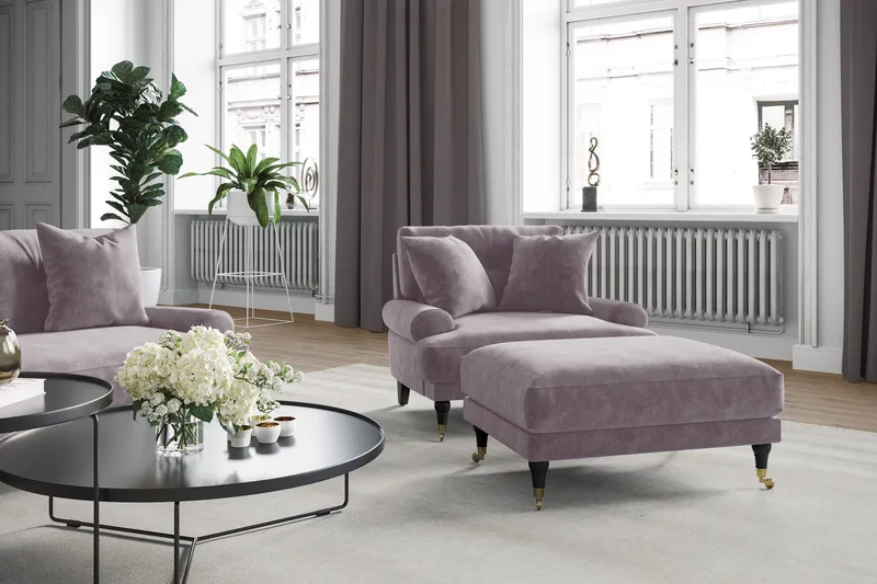 Andrew Loveseat Sammet - Lila/Mässing - Möbler - Vardagsrum - Fåtöljer