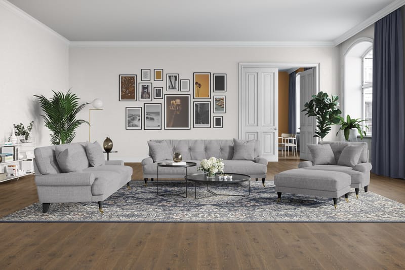 ANTHONY Loveseat Ljusgrå/Mässing - Möbler - Vardagsrum - Fåtöljer