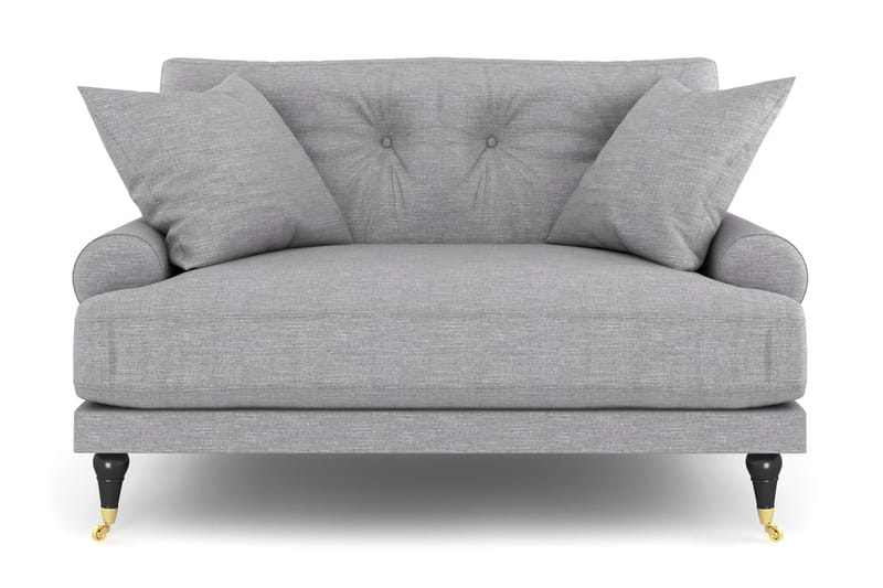 ANTHONY Loveseat Ljusgrå/Mässing - Fåtöljer