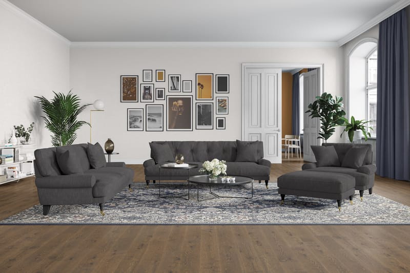 ANTHONY Loveseat Mörkgrå/Krom - Möbler - Vardagsrum - Fåtöljer