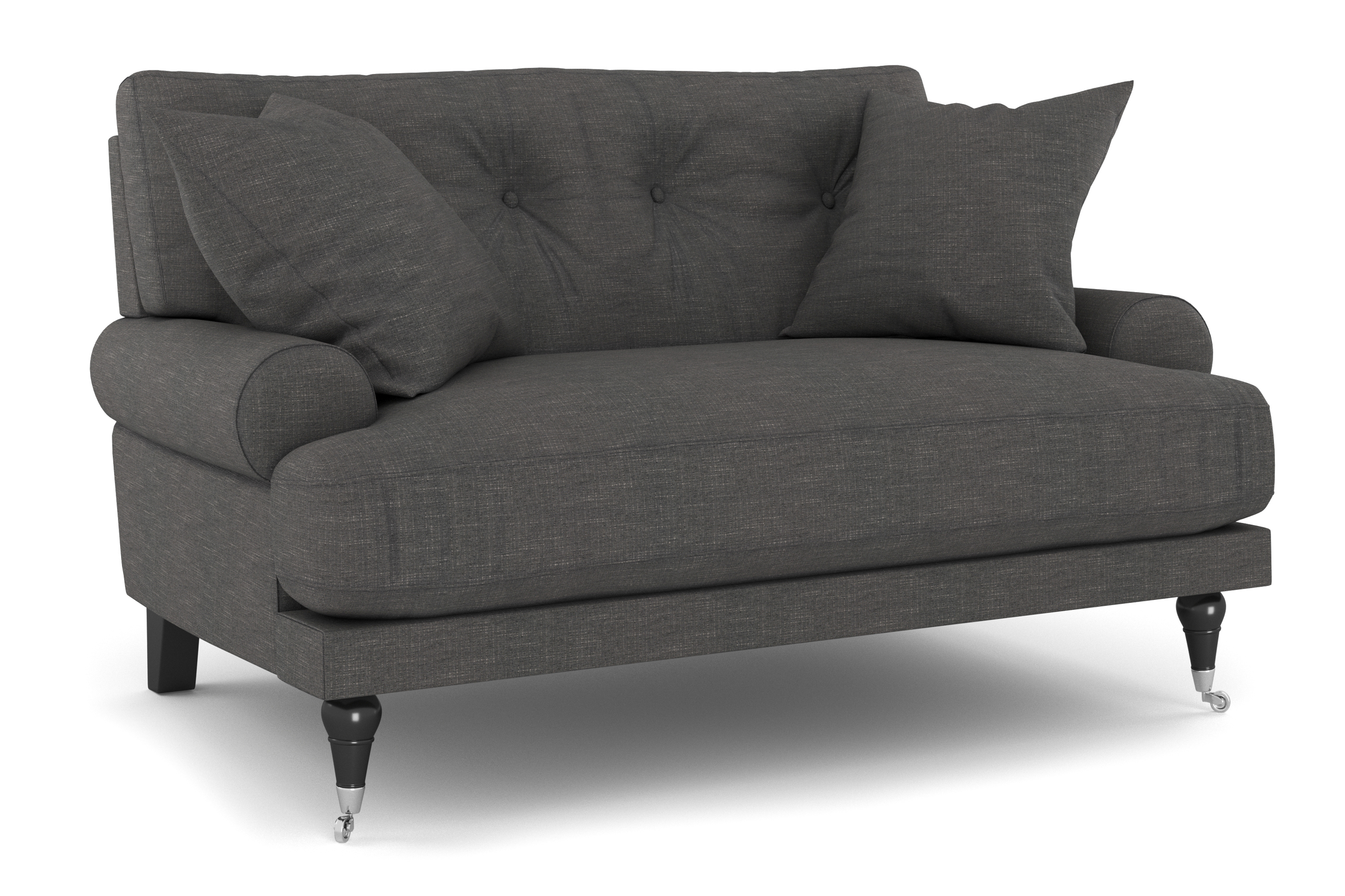 anthony loveseat mörkgrå/krom -
