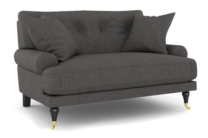 ANTHONY Loveseat Mörkgrå/Mässing - Fåtöljer