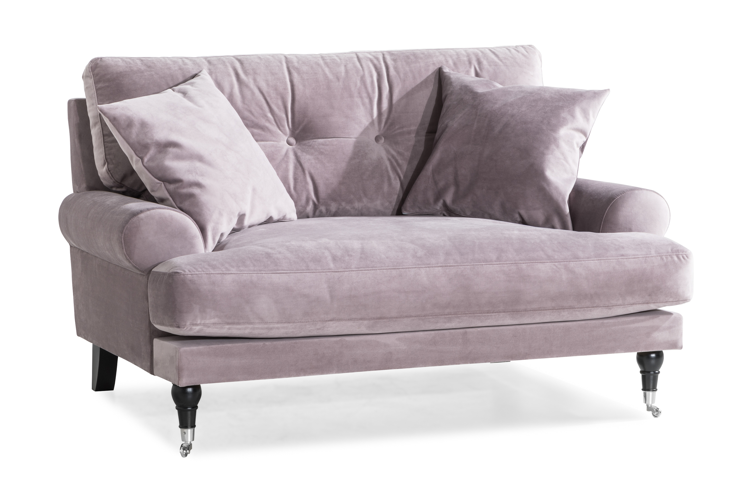 anthony loveseat sammet lila/krom -