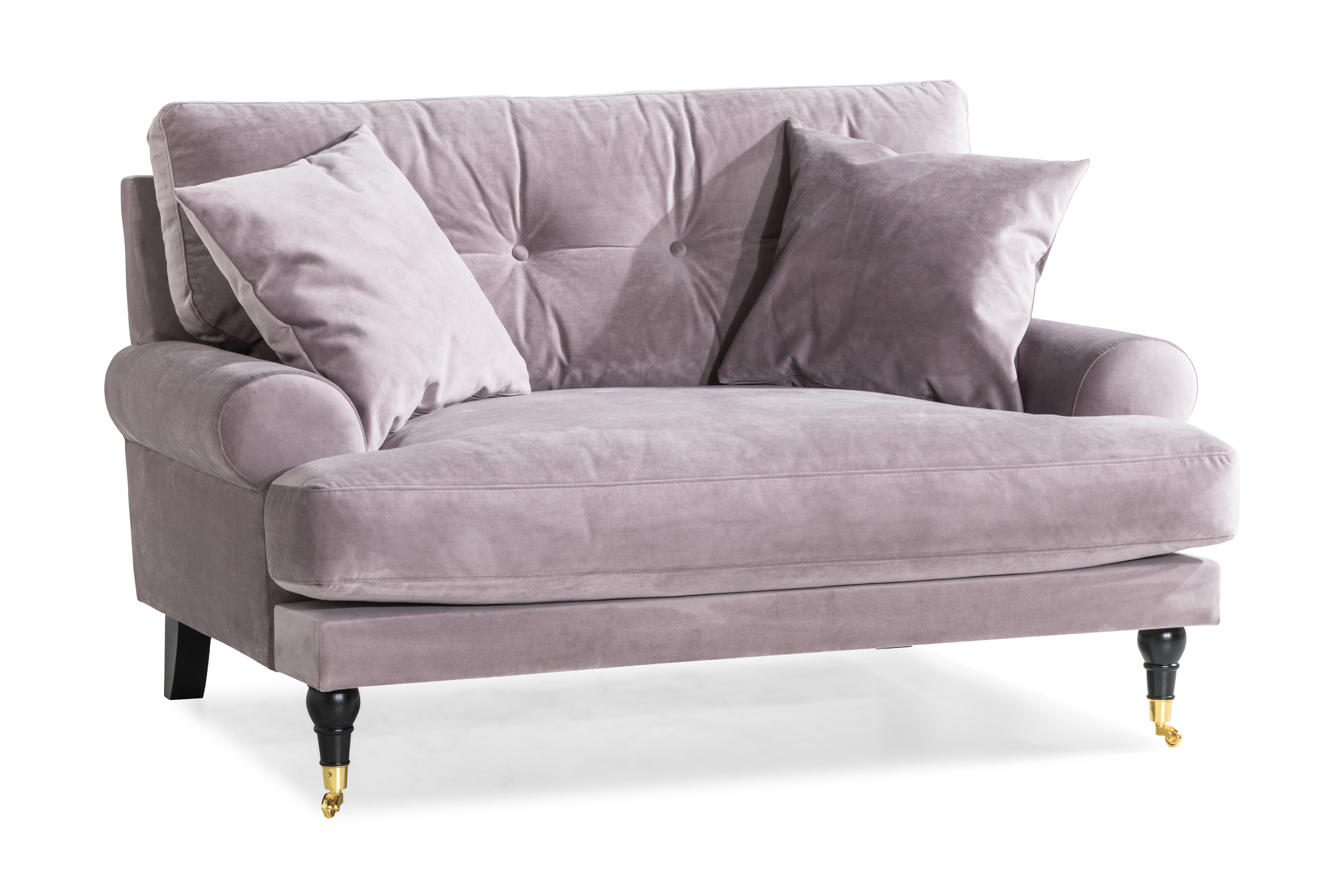 anthony loveseat sammet lila/mässing -