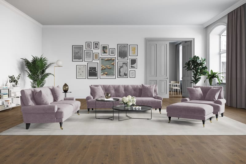 ANTHONY Loveseat Sammet Lila/Mässing - Möbler - Vardagsrum - Fåtöljer