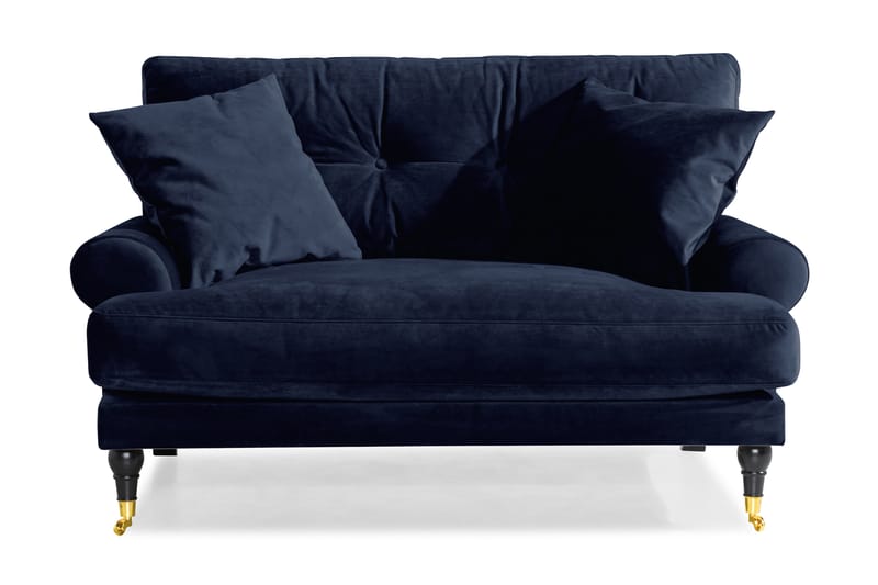 ANTHONY Loveseat Sammet Midnattsblå/Mässing - Möbler - Vardagsrum - Fåtöljer