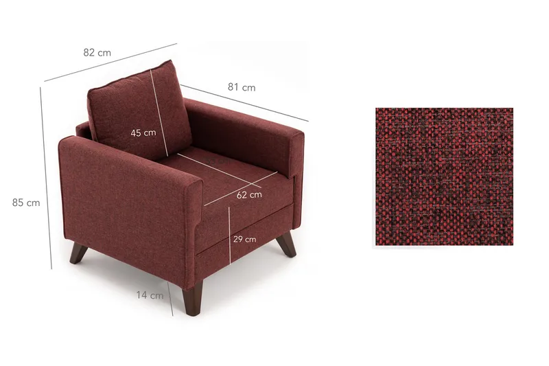 Antigua Fåtölj - Röd - Möbler - Vardagsrum - Fåtöljer