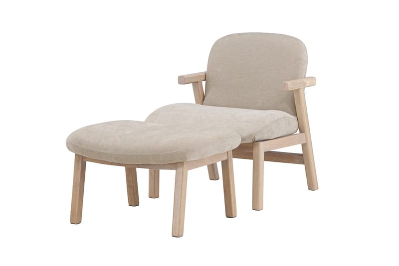 Armchair Rile Beige Fåtölj + Ottoman - Möbler - Vardagsrum - Fåtöljer - Fåtölj med fotpall