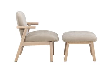 Armchair Rile Beige Fåtölj + Ottoman - Möbler - Vardagsrum - Fåtöljer - Fåtölj med fotpall