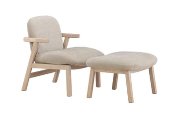 Armchair Rile Beige Fåtölj + Ottoman - Möbler - Vardagsrum - Fåtöljer - Fåtölj med fotpall