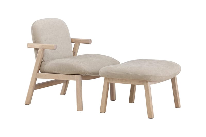 Armchair Rile Beige Fåtölj + Ottoman - Möbler - Vardagsrum - Fåtöljer - Fåtölj med fotpall