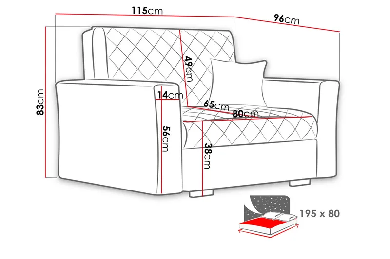 Bensbyn Bäddfåtölj Rutmönster - Svart - Möbler - Vardagsrum - Fåtöljer - Bäddfåtöljer