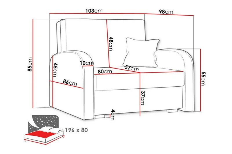 Denegal Bäddfåtölj Ljusgrå - Möbler - Vardagsrum - Fåtöljer - Bäddfåtöljer
