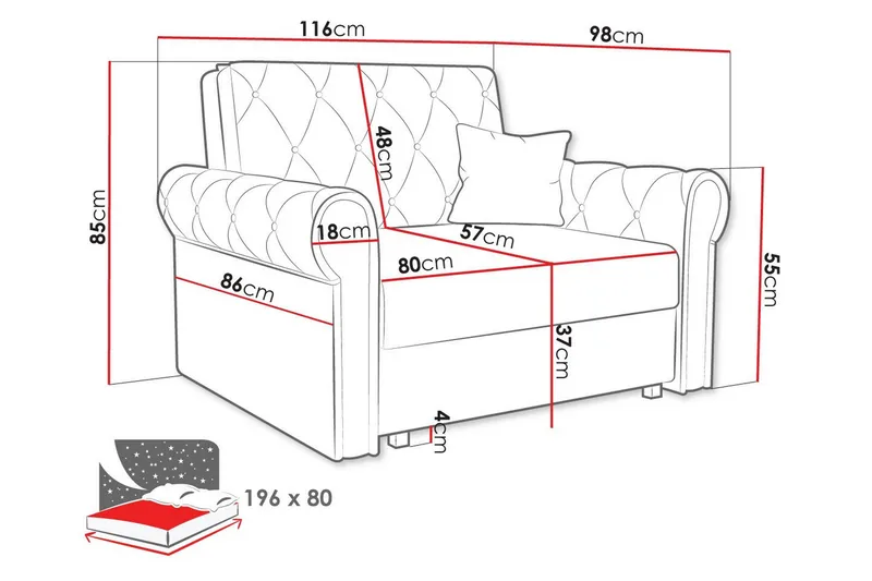 Denegal Bäddfåtölj - Möbler - Vardagsrum - Fåtöljer - Bäddfåtöljer