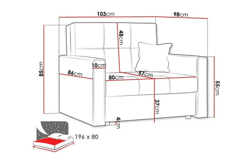 Denegal Bäddfåtölj - Möbler - Vardagsrum - Fåtöljer - Bäddfåtöljer