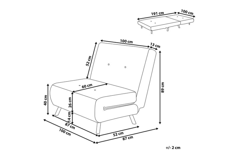Bäddsoffa Farris - Beige, Silver - Möbler - Vardagsrum - Fåtöljer - Bäddfåtöljer