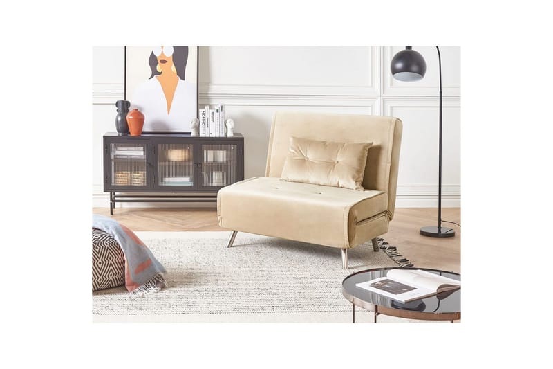 Bäddsoffa Farris - Beige, Silver - Möbler - Vardagsrum - Fåtöljer - Bäddfåtöljer
