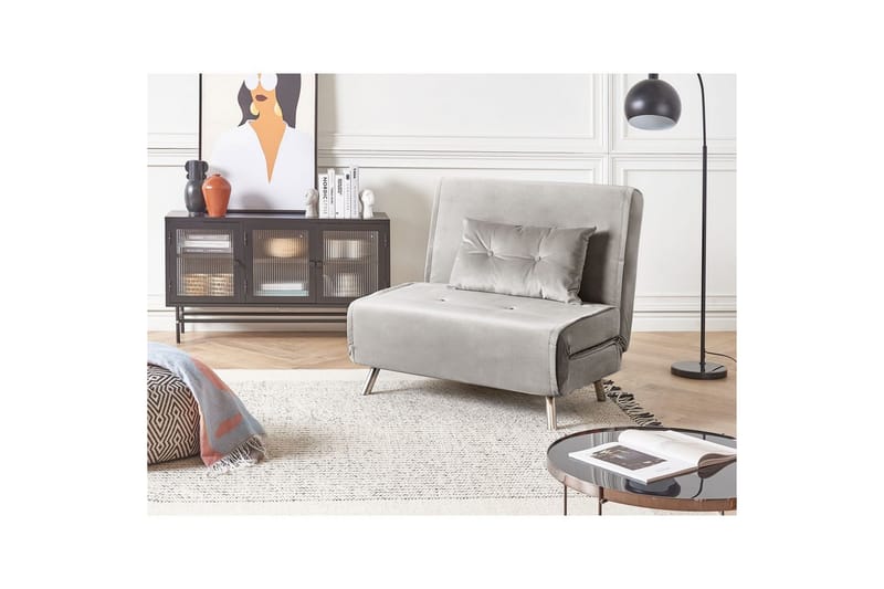 Bäddsoffa Farris - Grå, Silver - Möbler - Vardagsrum - Fåtöljer - Bäddfåtöljer