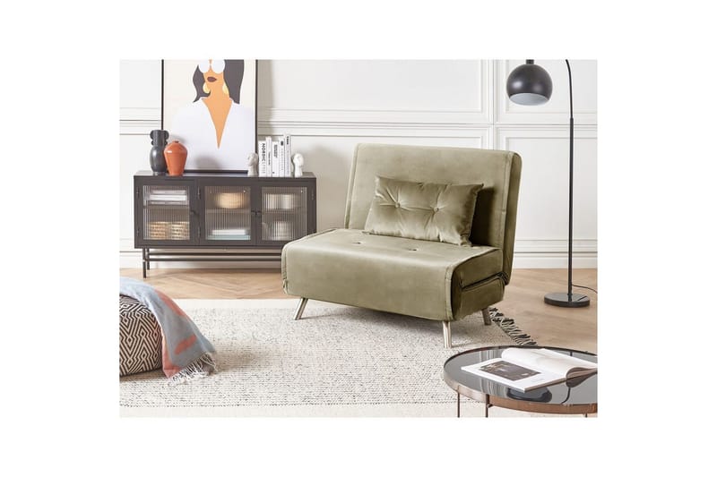 Bäddsoffa Farris - Grön, Silver - Möbler - Vardagsrum - Fåtöljer - Bäddfåtöljer