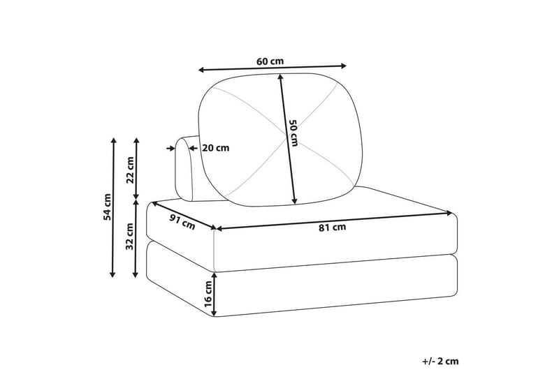 Bäddsoffa Olden - Grå/Polyester, 81x182 cm - Möbler - Vardagsrum - Fåtöljer - Bäddfåtöljer