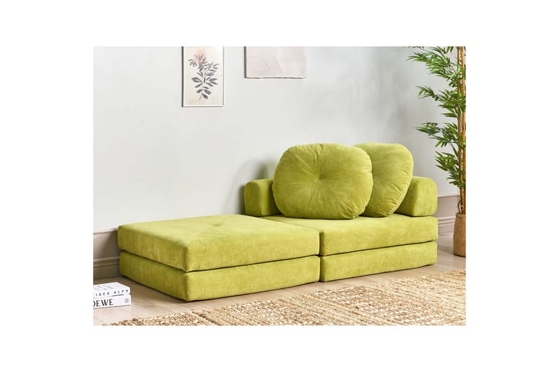 Bäddsoffa Olden - Ljusgrön/Manchestertyg, 81x182 cm - Möbler - Vardagsrum - Fåtöljer - Bäddfåtöljer