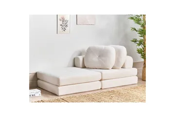 Bäddsoffa Olden - Vit/Bouclé, 81x182 cm - Möbler - Vardagsrum - Fåtöljer - Bäddfåtöljer