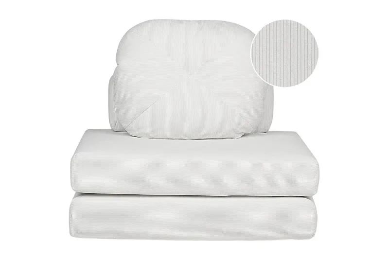 Bäddsoffa Olden, Vit/Manchestertyg, 81x182 cm