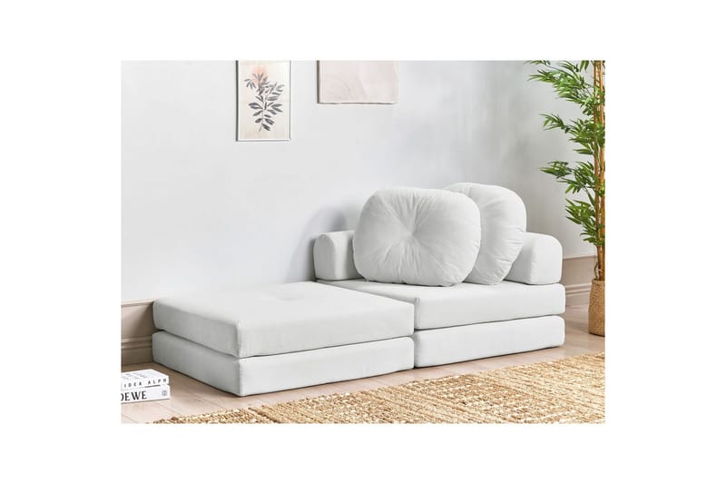 Bäddsoffa Olden - Vit/Manchestertyg, 81x182 cm - Möbler - Vardagsrum - Fåtöljer - Bäddfåtöljer