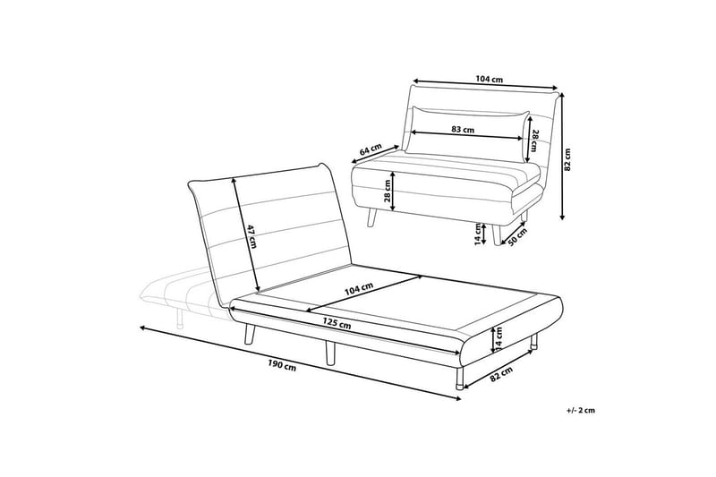 Bäddsoffa Setten - Grå, ljust trä - Möbler - Vardagsrum - Fåtöljer - Bäddfåtöljer