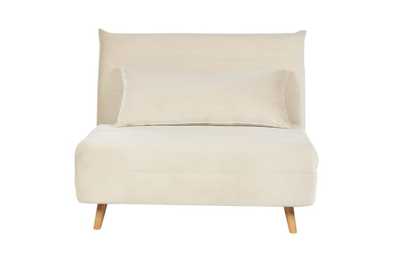 Bäddsoffa Setten, Vit, ljust trä
