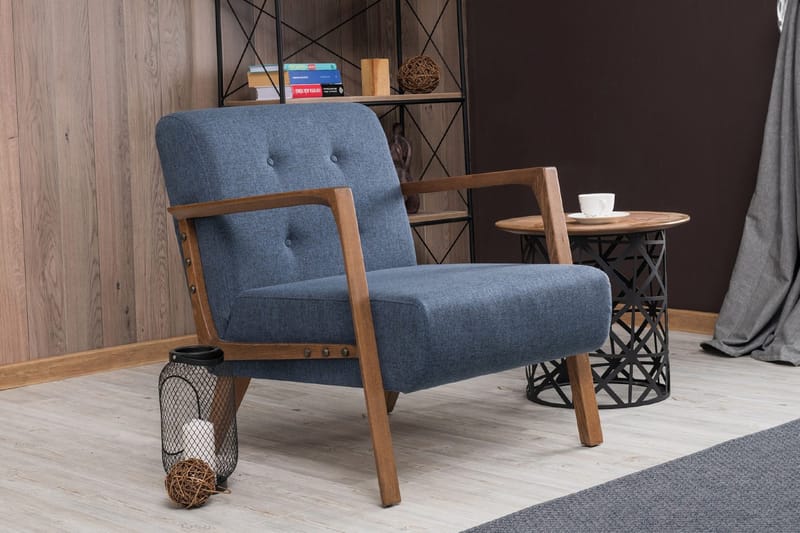Barrion Fåtölj med Armstöd - Blå - Möbler - Vardagsrum - Fåtöljer