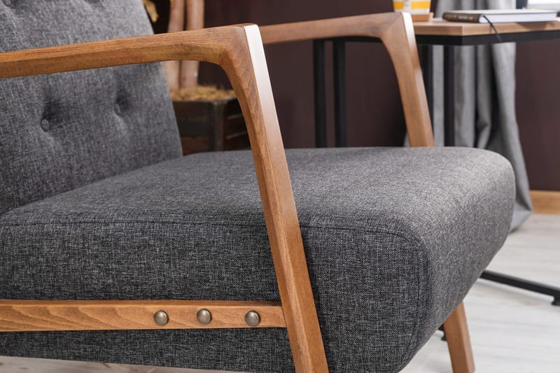 Barrion Fåtölj med Armstöd - Grå - Möbler - Vardagsrum - Fåtöljer