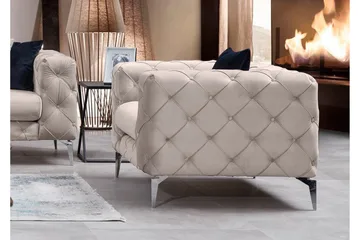 Beachport Fåtölj - Beige - Möbler - Vardagsrum - Fåtöljer - Chesterfield fåtölj