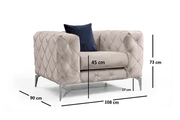 Beachport Fåtölj - Beige - Möbler - Vardagsrum - Fåtöljer - Chesterfield fåtölj