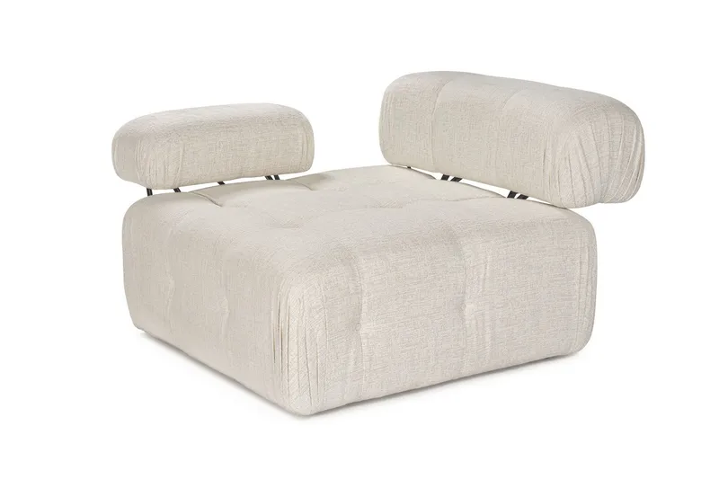 Belgin Vänstermodul / Fåtölj med utfällbara armstöd och ryggstöd - Cream - Möbler - Vardagsrum - Fåtöljer