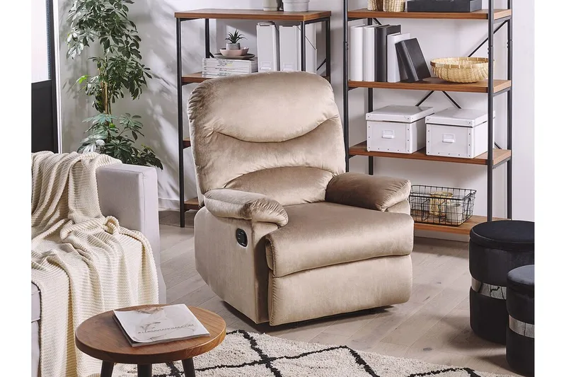 Ellov Fåtölj - Brungrå/Sammet - Möbler - Vardagsrum - Fåtöljer - Liggfåtöljer