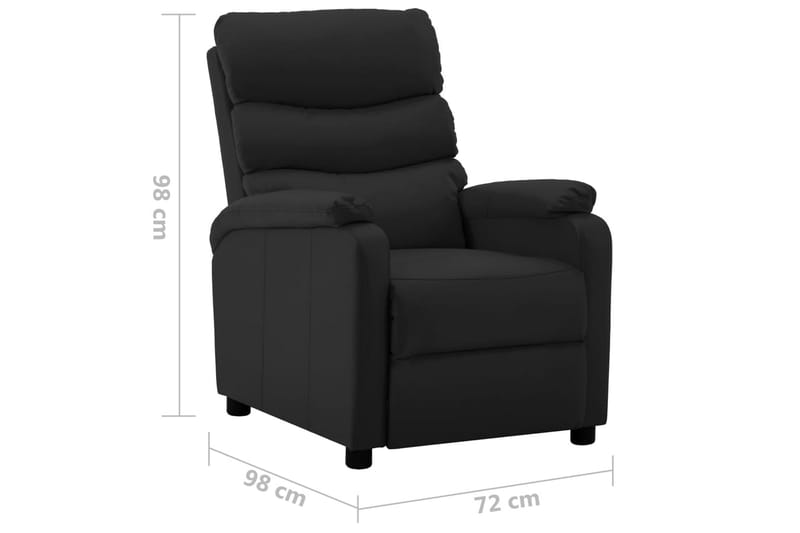 Fällbar fåtölj svart konstläder - Svart - Möbler - Vardagsrum - Fåtöljer - Biofåtöljer & reclinerfåtöljer