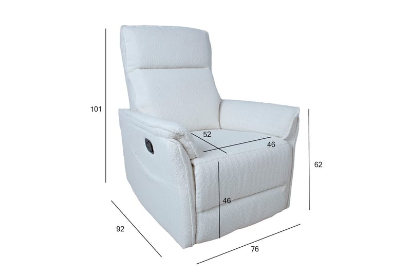Gerry Reclinerfåtölj Vit - Möbler - Vardagsrum - Fåtöljer - Biofåtöljer & reclinerfåtöljer